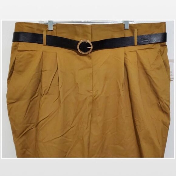 New Earth Tone Mid-rise Tapered Leg Ankle Plus Pants - Picture 3 of 16